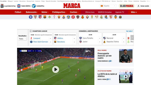 Screenshot: marca.com - uses Roboto-Light