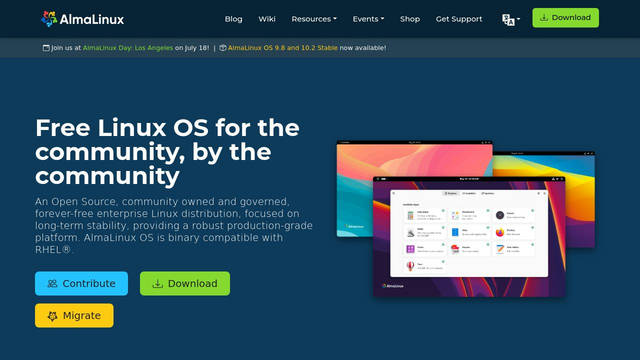 Screenshot: almalinux.org - uses bootstrap-icons Screenshot: almalinux.org - uses bootstrap-icons