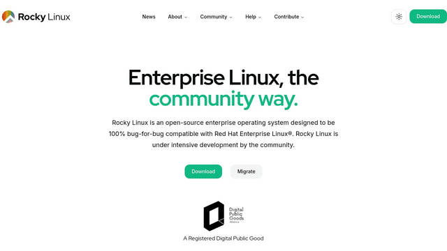 Screenshot: rockylinux.org - uses Red Hat Display