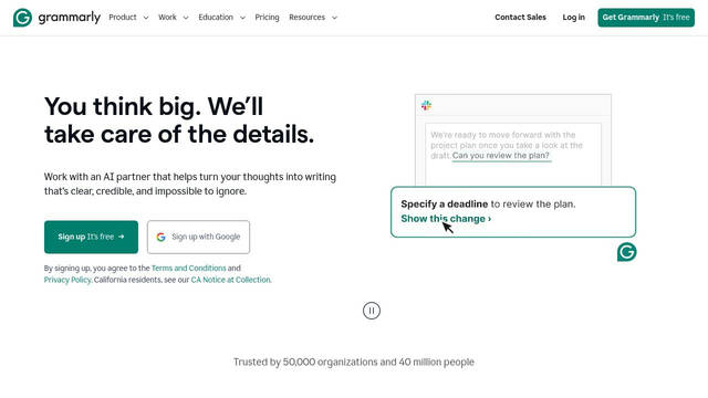 Screenshot: app.grammarly.com - uses Matter