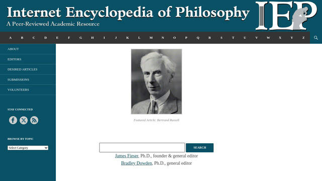 Screenshot: iep.utm.edu - uses Genericons