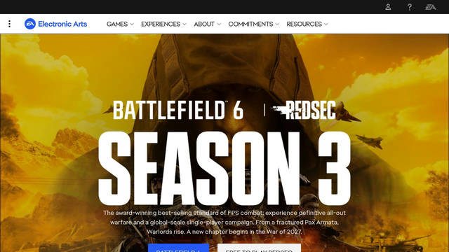 Screenshot: ea.com - uses ElectronicArtsDisplay