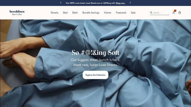 Screenshot: brooklinen.com - uses BrandonTextWeb-Medium