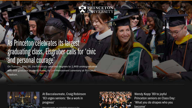 Screenshot: princeton.edu - uses franklin-gothic-urw-cond