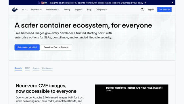 Screenshot: docker.com - uses Repro