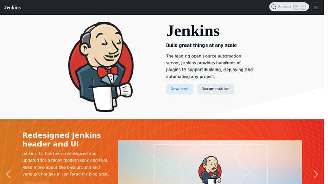 Screenshot: jenkins.io - uses noto_serif