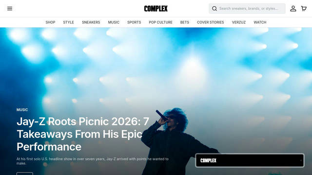 Screenshot: complex.com - uses neueHaasUnica