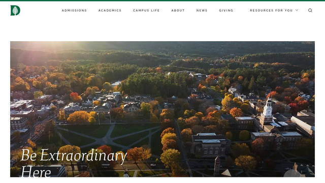 Screenshot: dartmouth.edu - uses Dartmouth Ruzicka