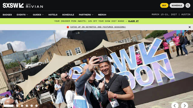 Screenshot: sxsw.com - uses Founders Grotesk