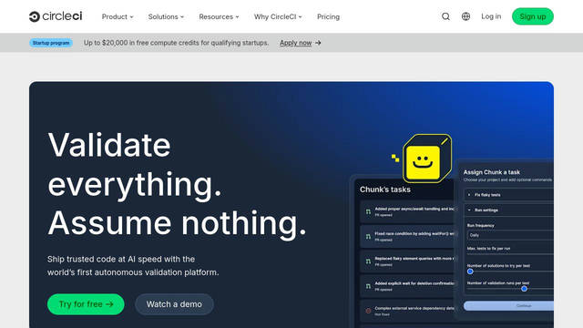 Screenshot: circleci.com - uses Space Mono