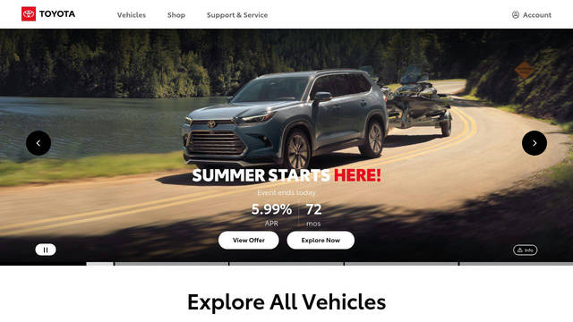 Screenshot: toyota.com - uses tcomMed