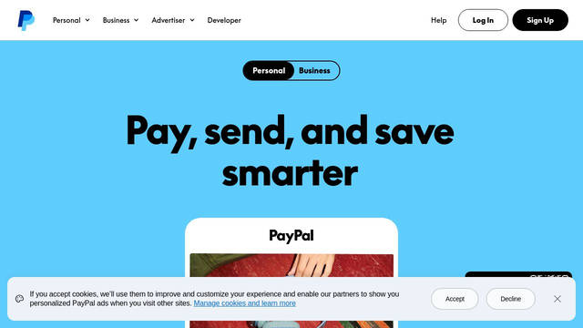 Screenshot: paypal.com - uses PayPal Pro
