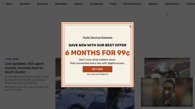 Screenshot: statesman.com - uses Archivo