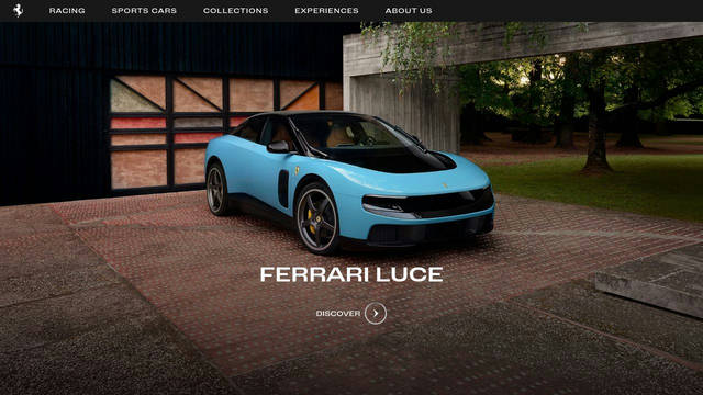 Screenshot: ferrari.com - uses Body-Font-Medium