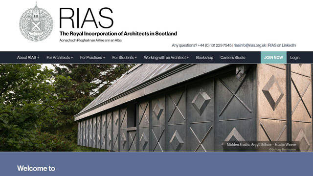 Screenshot: rias.org.uk - uses si