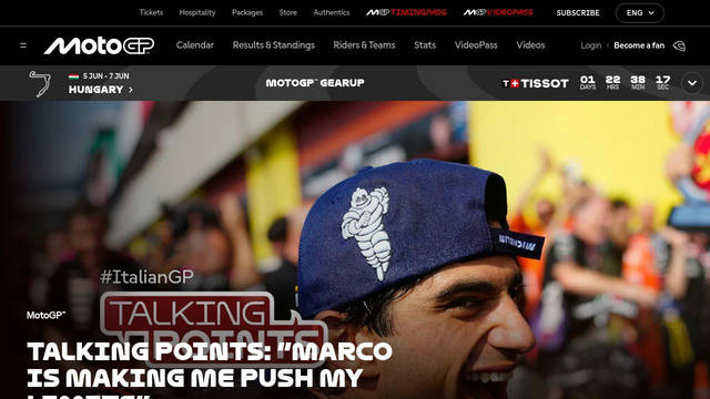 Screenshot: motogp.com - uses MGPDisplayLight