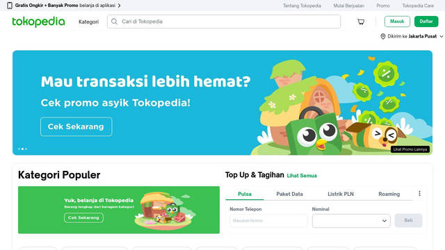 Screenshot: tokopedia.com - uses Open Sauce One
