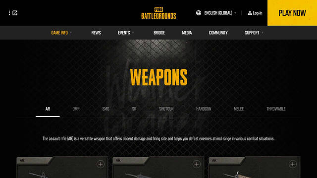 Screenshot: pubg.com - uses Segoe UI Screenshot: pubg.com - uses Segoe UI