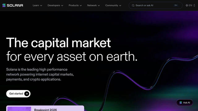 Screenshot: solana.com - uses Monument
