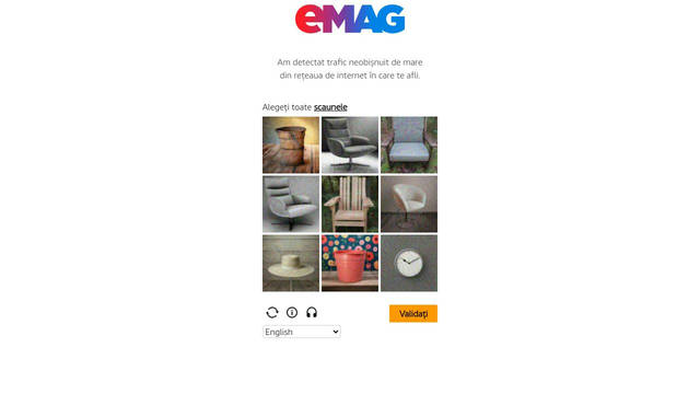 Screenshot: emag.ro - uses eMAGv2