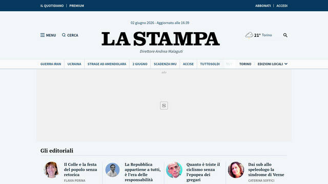 Screenshot: lastampa.it - uses charis