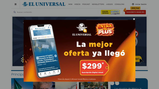 Screenshot: eluniversal.com.mx - uses Duplicate Ionic Medium