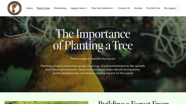 Screenshot: legacyforest.org - uses din-next-w01-light