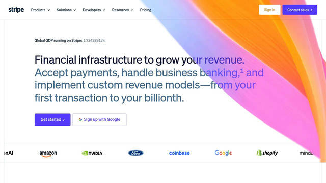 Screenshot: stripe.com - uses Roboto