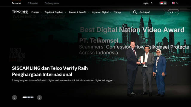 Screenshot: telkomsel.com - uses PoppinsBold