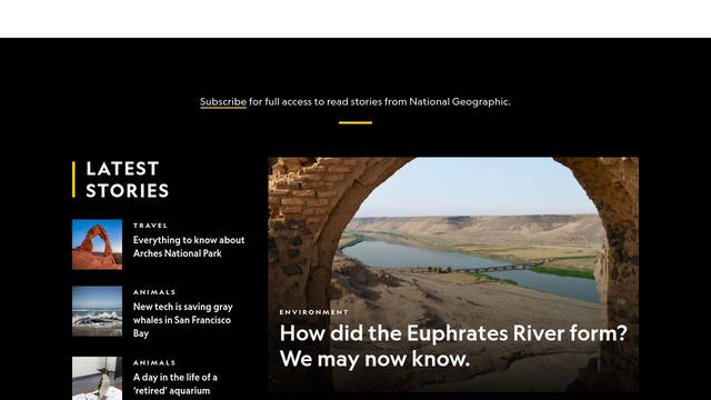 Screenshot: nationalgeographic.com - uses TiemposTextBold