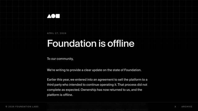 Screenshot: foundation.app - uses Suisse