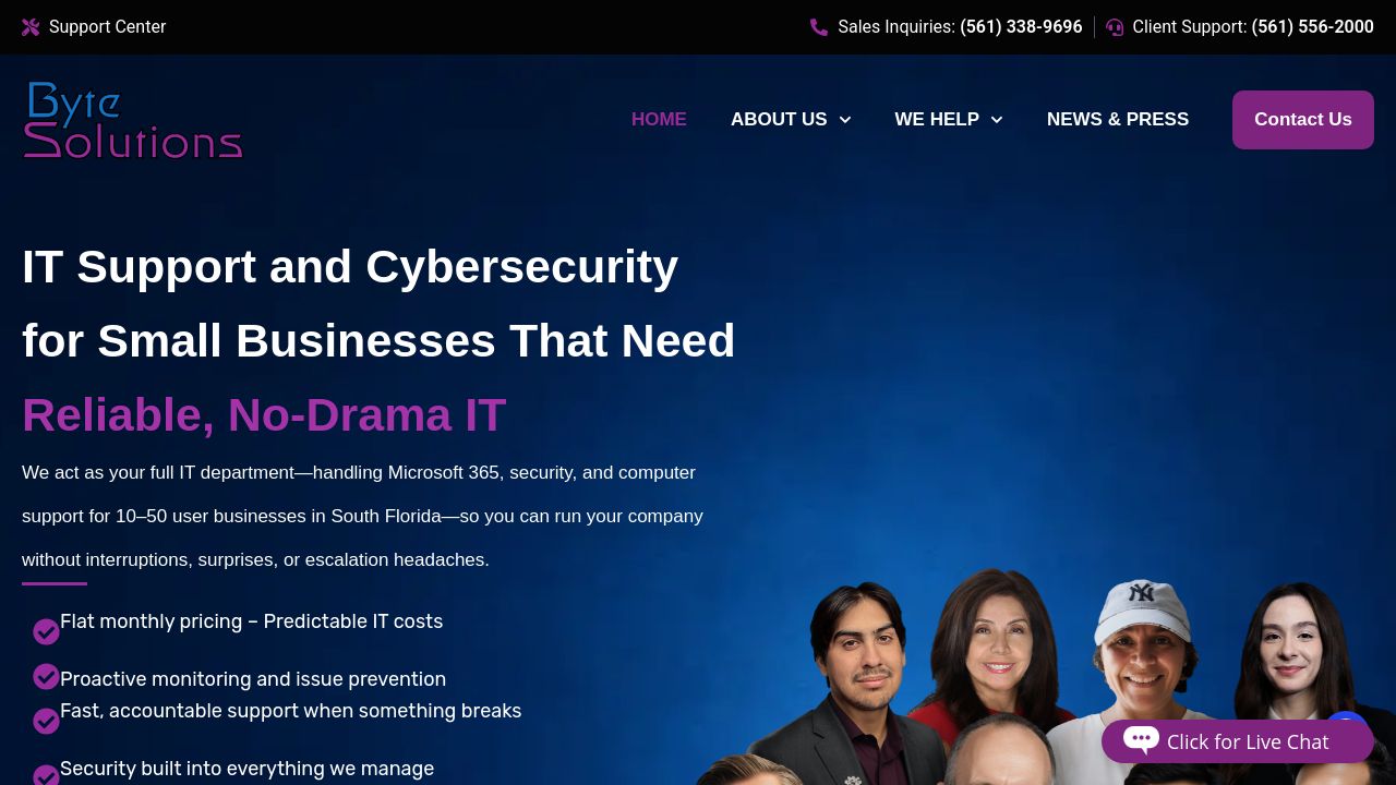 Screenshot of bytesolutions.com