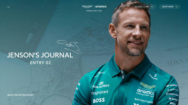 Screenshot: astonmartinf1.com - uses ManifaSport-Bold