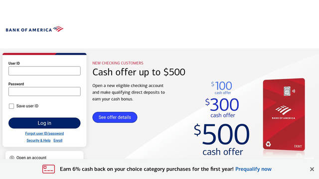 Screenshot: bankofamerica.com - uses Roboto-Regular