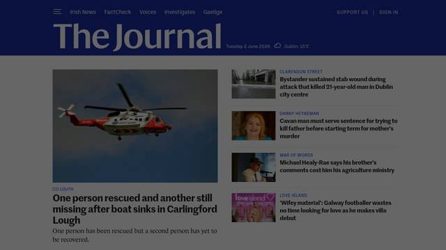 Screenshot: thejournal.ie - uses Cabin Screenshot: thejournal.ie - uses Cabin