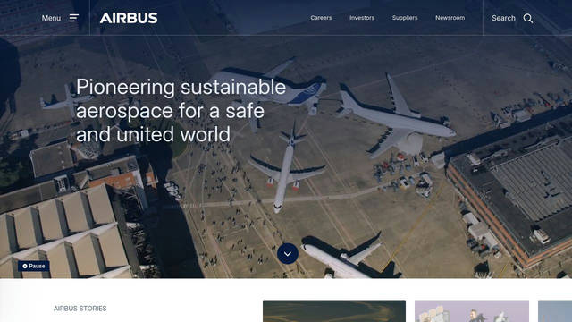 Screenshot: airbus.com - uses InterVariable Screenshot: airbus.com - uses InterVariable