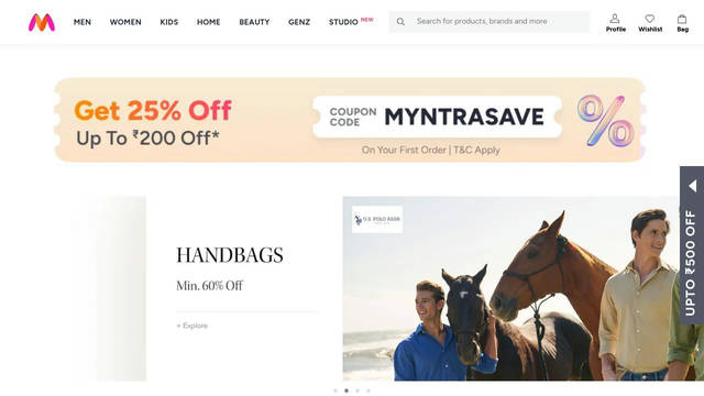 Screenshot: myntra.com - uses Figtree-Regular