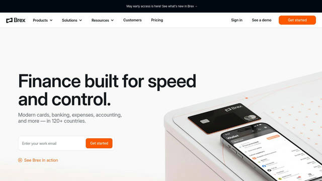 Screenshot: brex.com - uses flecha