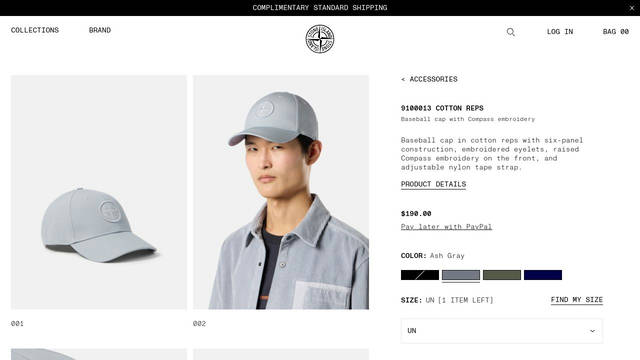 Screenshot: stoneisland.com - uses MonumentGroteskMono
