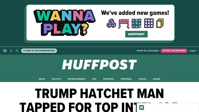Screenshot: huffpost.com - uses Sporting Grotesque_Regular