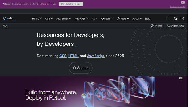 Screenshot: developer.mozilla.org - uses BarlowCondensed-SemiBold