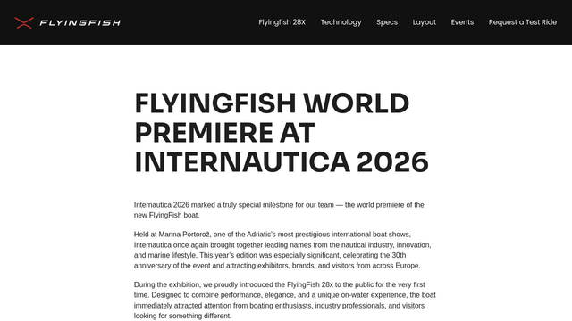 Screenshot: flyingfish-marine.com - uses Lato