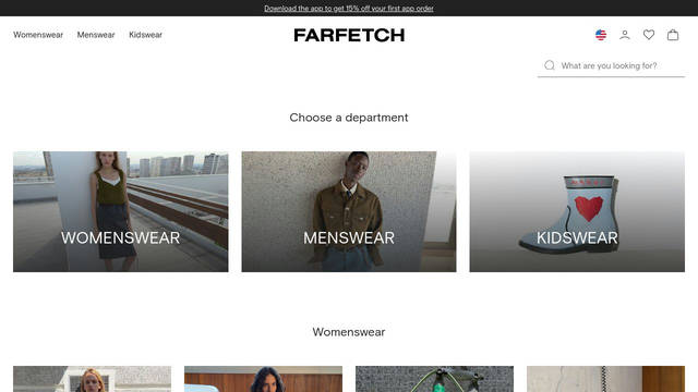 Screenshot: farfetch.com - uses Nimbus Roman D