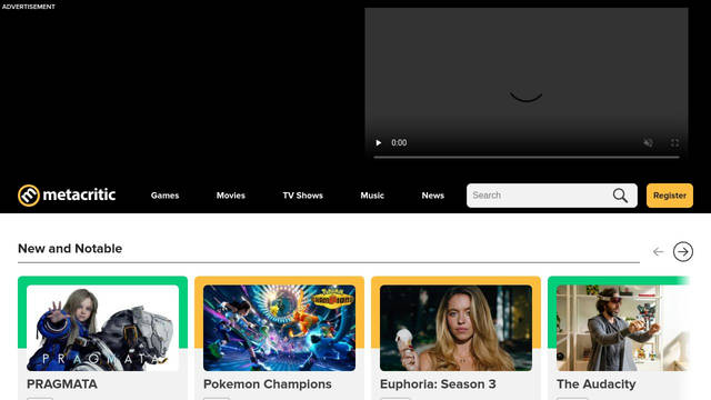 Screenshot: metacritic.com - uses Proxima Nova