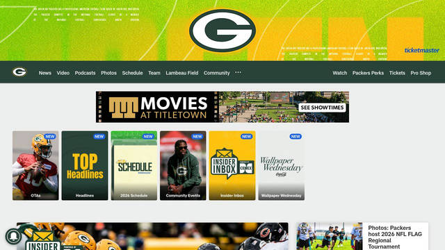 Screenshot: packers.com - uses All-ProSans