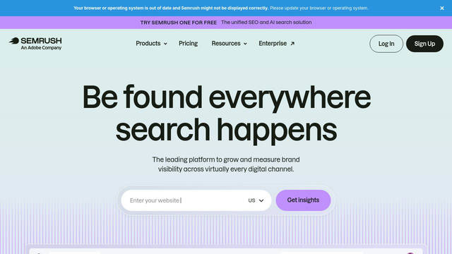 Screenshot: semrush.com - uses Factor A Variable