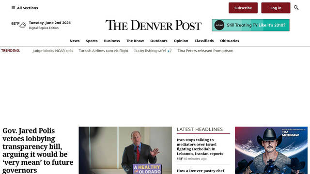 Screenshot: denverpost.com - uses Arvo