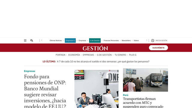 Screenshot: gestion.pe - uses Ibmplex