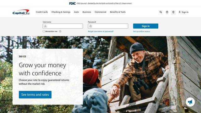 Screenshot: capitalone.com - uses Optimist