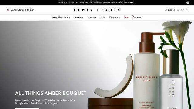 Screenshot: fenty.com - uses Brown